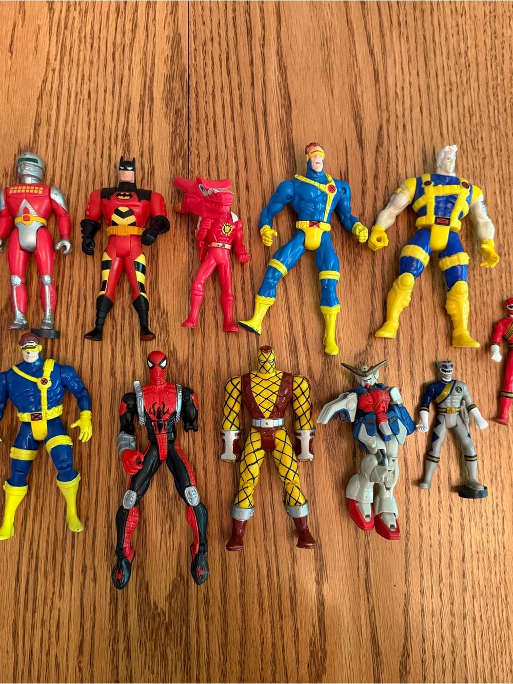 1990s Mixed Lot 14 Action Figures Power Rangers Batman Spider-Man X-men Cyclops